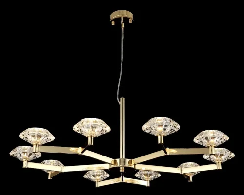 Люстра подвесная REBECA SP10 GOLD Crystal Lux прозрачная на 10 ламп, основание золотое в стиле современный  фото 4